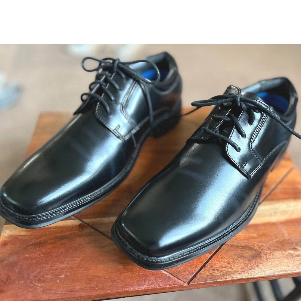 Dockers Irving Mens Black Slip Resistant Memory Foam Oxford Shoes 7M NWT